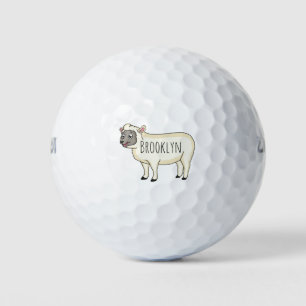 Toevallige schaapse cartoon golfballen
