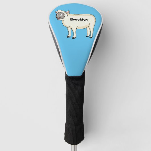 Toevallige schaapse cartoon golfheadcover (Voorkant)