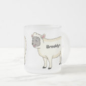 Toevallige schaapse cartoon matglas koffiemok (Voorkant rechts)