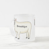 Toevallige schaapse cartoon matglas koffiemok (Voorkant links)