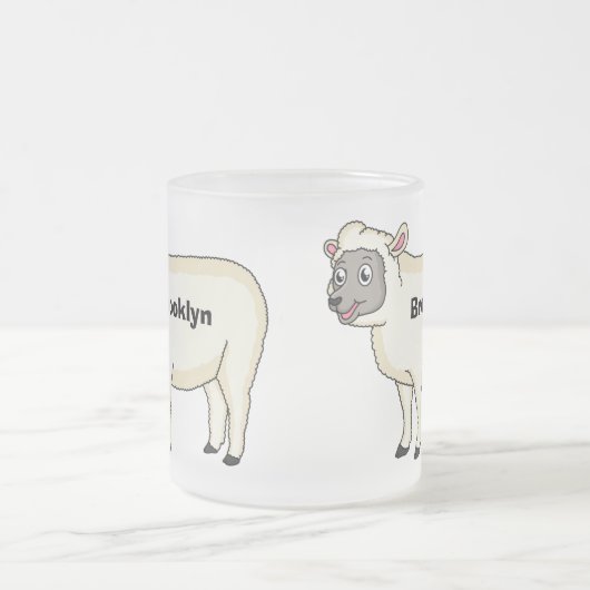 Toevallige schaapse cartoon matglas koffiemok (Center)