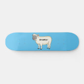 Toevallige schaapse cartoon persoonlijk skateboard (Horizontaal)