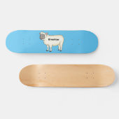 Toevallige schaapse cartoon persoonlijk skateboard (Horizontaal)