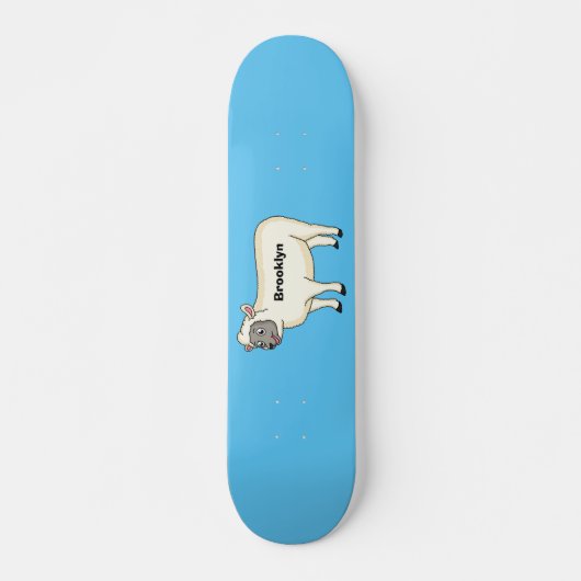 Toevallige schaapse cartoon persoonlijk skateboard (Voorkant)