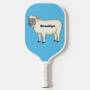 Toevallige schaapse cartoon pickleball paddle