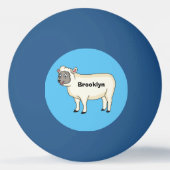 Toevallige schaapse cartoon pingpongbal (Voorkant)