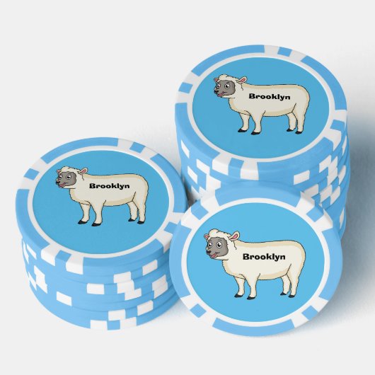 Toevallige schaapse cartoon poker chips (Opstapeling)