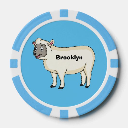 Toevallige schaapse cartoon poker chips (Voorkant)