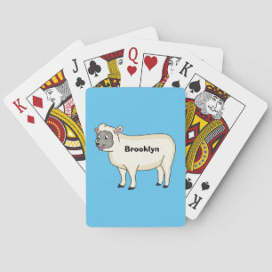 Toevallige schaapse cartoon pokerkaarten