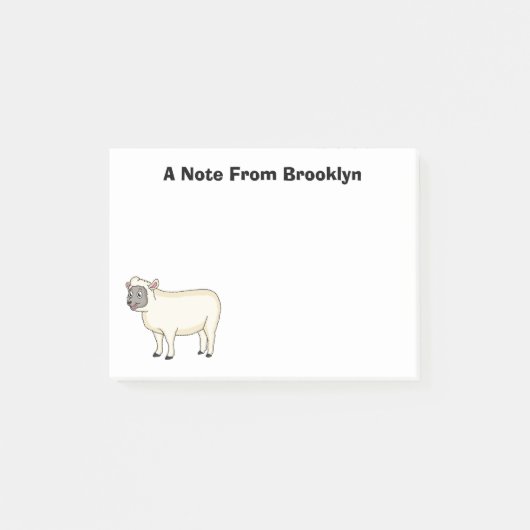 Toevallige schaapse cartoon post-it® notes (Voorkant)