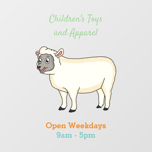 Toevallige schaapse cartoon raamsticker (Vel)