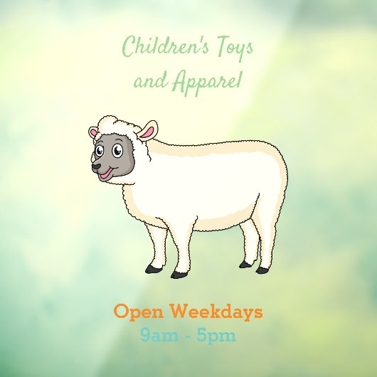 Toevallige schaapse cartoon raamsticker (Vel 3)