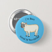 Toevallige schaapse cartoon ronde button 5,7 cm (Voorkant /achterkant)