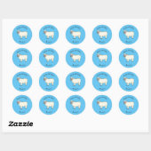 Toevallige schaapse cartoon ronde sticker (Vel)
