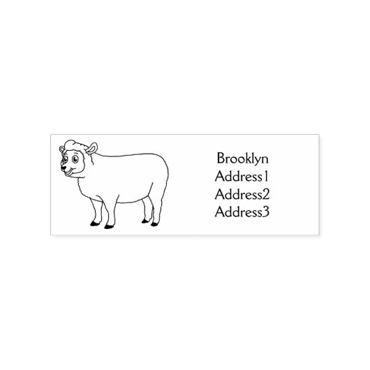 Toevallige schaapse cartoon rubberstempel (Afrduk)