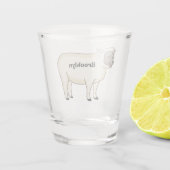 Toevallige schaapse cartoon shot glas (Achterkant)