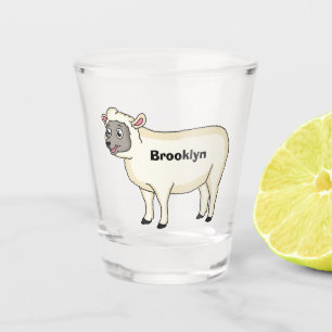 Toevallige schaapse cartoon shot glas