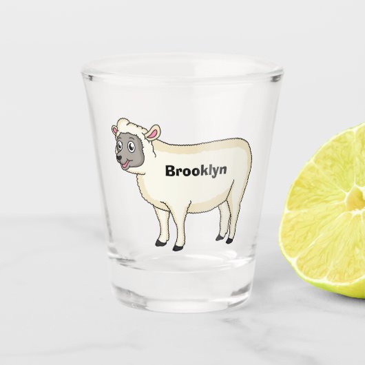 Toevallige schaapse cartoon shot glas (Voorkant)