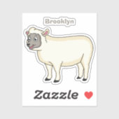 Toevallige schaapse cartoon sticker (Vel)