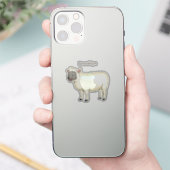 Toevallige schaapse cartoon sticker (Telefoon)