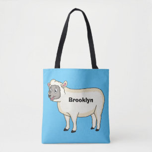 Toevallige schaapse cartoon tote bag