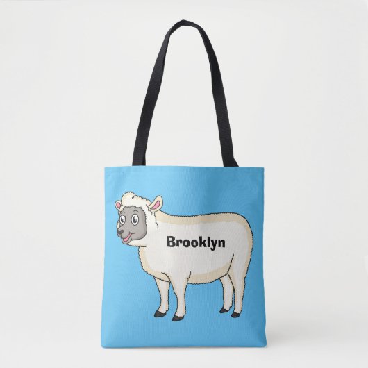 Toevallige schaapse cartoon tote bag (Voorkant)
