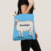 Toevallige schaapse cartoon tote bag (Dichtbij)
