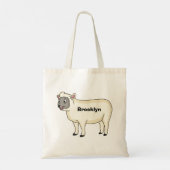 Toevallige schaapse cartoon tote bag (Achterkant)