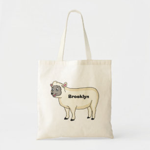 Toevallige schaapse cartoon tote bag