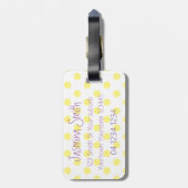 Toevallige vliegende kolibrie cartoon illustratie bagagelabel (Achterkant verticaal)