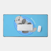 Toevallige zee otter cartoon illustratie bureaumat (Keyboard & Muis)