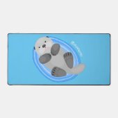 Toevallige zee otter cartoon illustratie bureaumat (Voorkant)