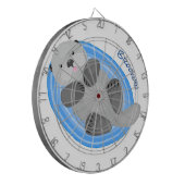 Toevallige zee otter cartoon illustratie dartbord (Voorkant Links)