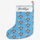 Toevallige zee otter cartoon illustratie kleine kerstsok (Achterkant)