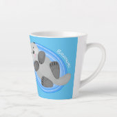 Toevallige zee otter cartoon illustratie latte mok (Rechts)