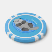 Toevallige zee otter cartoon illustratie poker chips (Enkel)