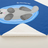 Toevallige zee otter cartoon illustratie sherpa deken (3/4)