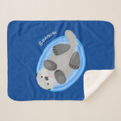 Toevallige zee otter cartoon illustratie sherpa deken (Voorkant (horizontaal))