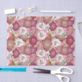 Toevalpapier voor Bourgogne en roze hibiscus Tissuepapier (Craft)
