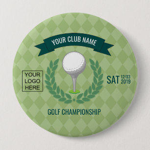 Toevoeg logo aan golftoernooi voor club/bedrijf ronde button 4,0 cm