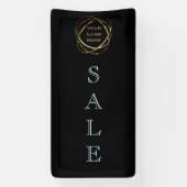 Toevoegen Business Logo / Elegant Simple Aqua Blac Spandoek (Verticaal)