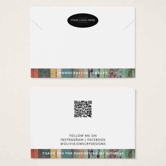 Toevoegen Business Logo QR Code Sieraden Display K Visitekaartje (Voorkant /achterkant)