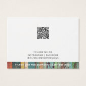 Toevoegen Business Logo QR Code Sieraden Display K Visitekaartje (Achterkant)