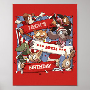 Toevoegen Jouw naam Verjaardag Party Animal Fans C Poster