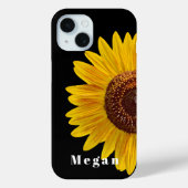 Toevoegen Jouw naam Zwart Fun Zonnebloem Case-Mate iPhone Case (Achterkant)