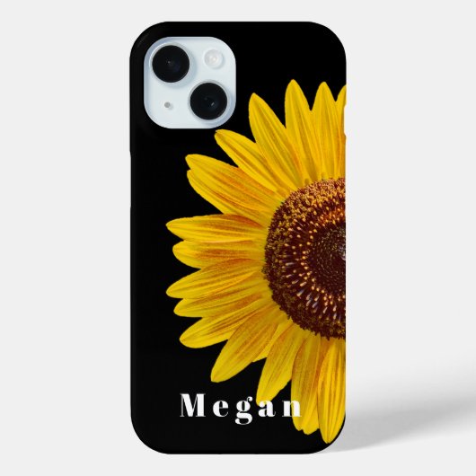 Toevoegen Jouw naam Zwart  Fun Zonnebloem Case-Mate iPhone Case (Achterkant)