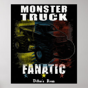 TOEVOEGEN JOUW TEKST BOYS ROOM MONSTER TRUCK POSTER