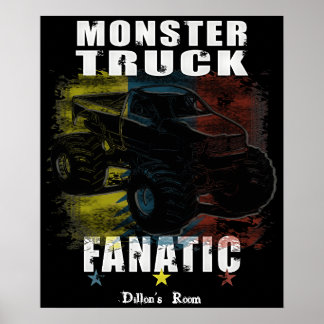 TOEVOEGEN JOUW TEKST BOYS ROOM MONSTER TRUCK POSTER