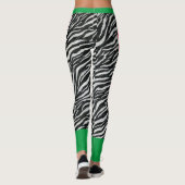 Toevoegen jouw tekst l Dierenprint l Zwart Rood Gr Leggings (Achterkant)