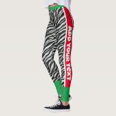 Toevoegen jouw tekst l Dierenprint l Zwart Rood Gr Leggings (Links)
